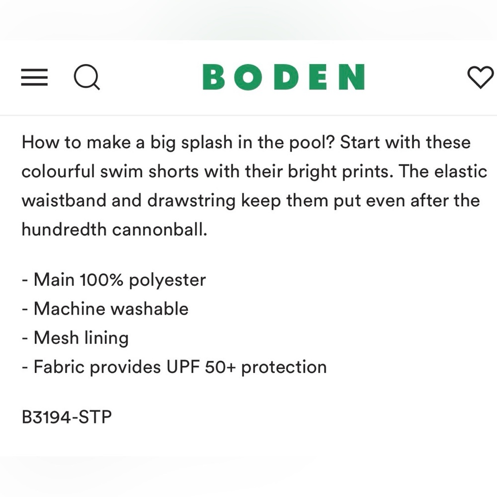 NWT Mini Boden Colorblock Boys Swim Trunks in size 13-14 years, 164 cm - Picture 3 of 6